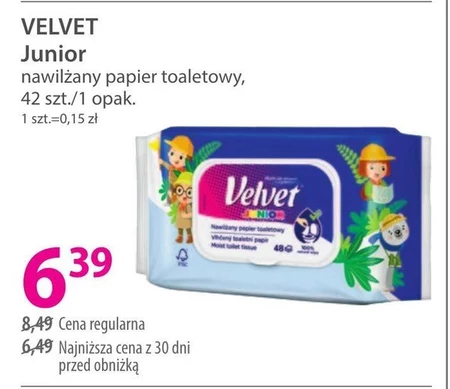Velvet Junior Nawilżany papier toaletowy 48 sztuk