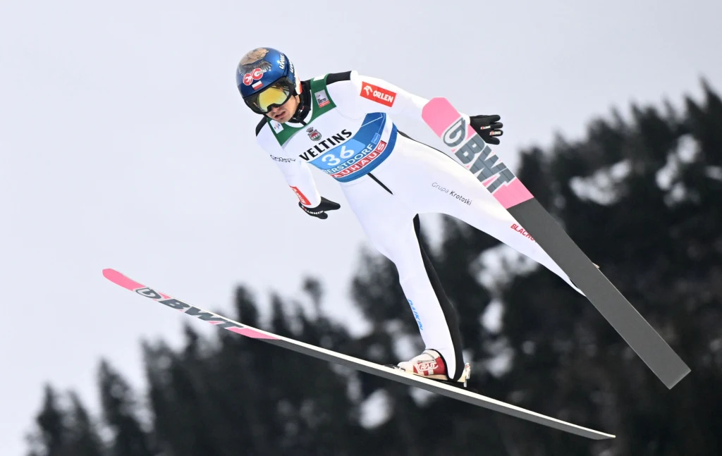 Maciej Kot podczas zawodów Pucharu Świata