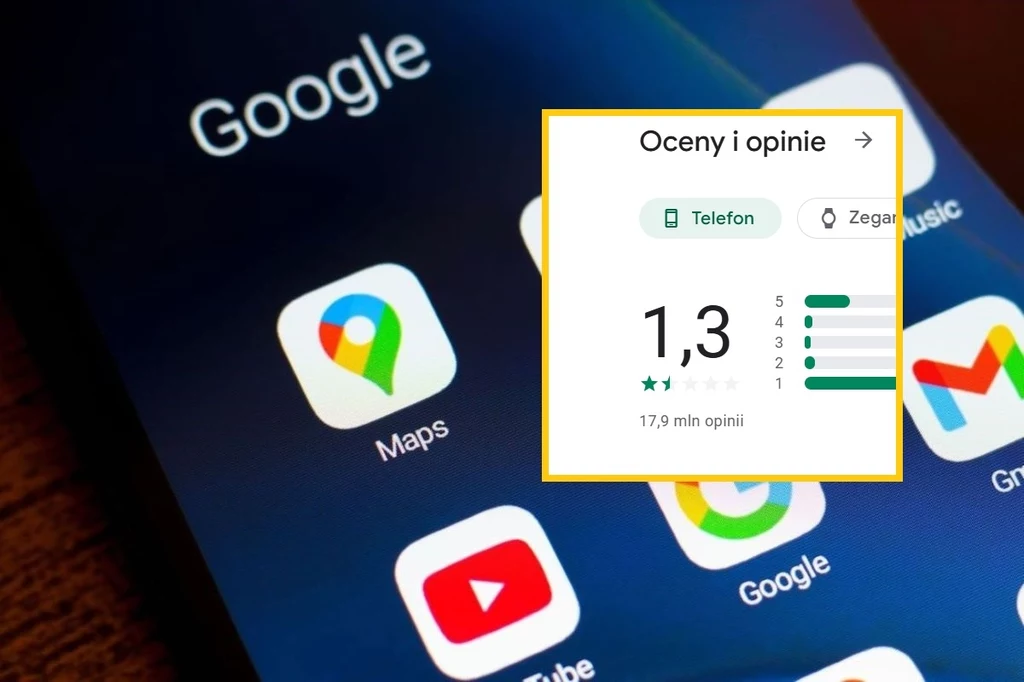 Polacy ciągle mają za złe ostatnie zmiany w Mapach Google. Oceny ciągle są na bardzo niskim poziomie.