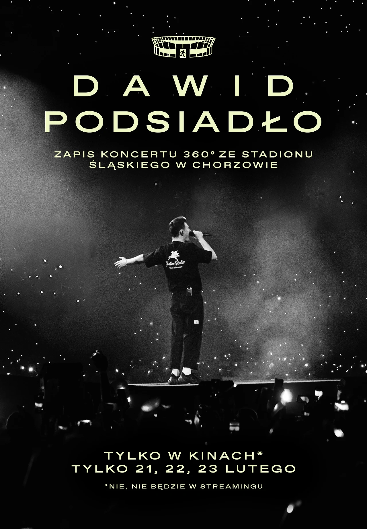 Plakat filmu "Dawid Podsiadło - zapis koncertu 360° ze Stadionu Śląskiego w Chorzowie"