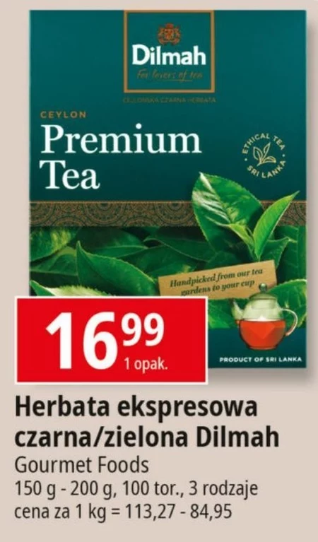Dilmah Ceylon Premium Tea Klasyczna czarna herbata 200 g (100 x 2 g)
