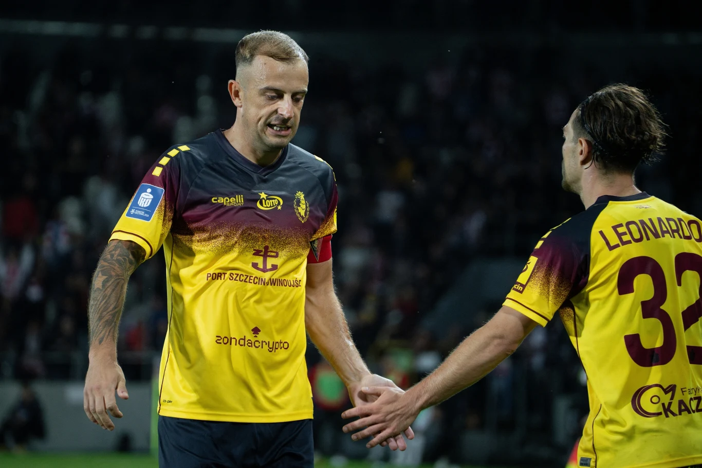 Kamil Grosicki i Leonardo Koutris z Pogoni Szczecin Kamil Grosicki i Leonardo Koutris z Pogoni Szczecin