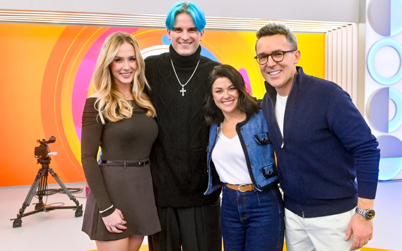 Tribbs z żoną Żanetą i prowadzący ''halo tu polsat''