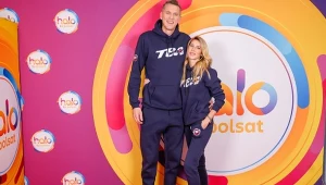 Cezary Trybański z żoną Joanną w "halo tu polsat"