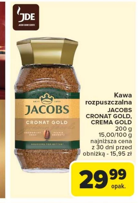Jacobs Cronat Gold Kawa rozpuszczalna 200 g