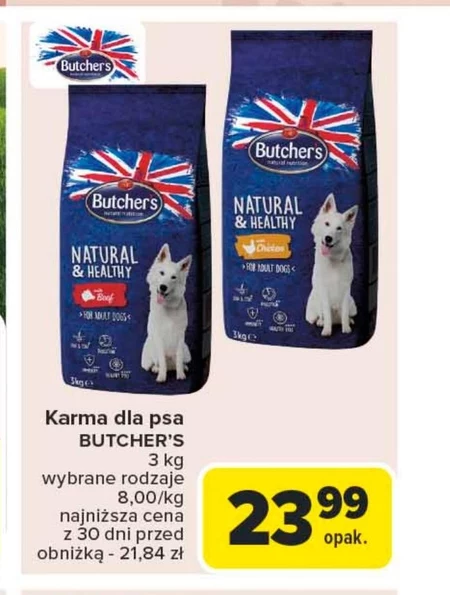 Butcher's Natural & Healthy Karma dla dorosłych psów z wołowiną 3 kg