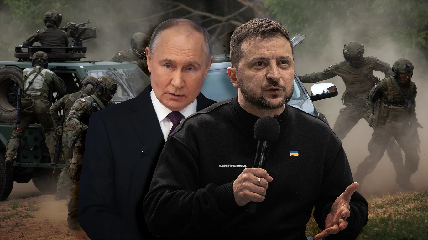 Czy polscy żołnierze powinni trafić do Ukrainy? /Kolaż: Aleksandra Włodarczyk, zdjęcia źródłowe: Wołodymyr Zełenski (Roman Pilipey/Getty Images), Władimir Zełenski (Contributor/Getty Images), żołnierze w tle (Michal Kosc / Forum) Czy polscy żołnierze powinni trafić do Ukrainy? /Kolaż: Aleksandra Włodarczyk, zdjęcia źródłowe: Wołodymyr Zełenski (Roman Pilipey/Getty Images), Władimir Zełenski (Contributor/Getty Images), żołnierze w tle (Michal Kosc / Forum)