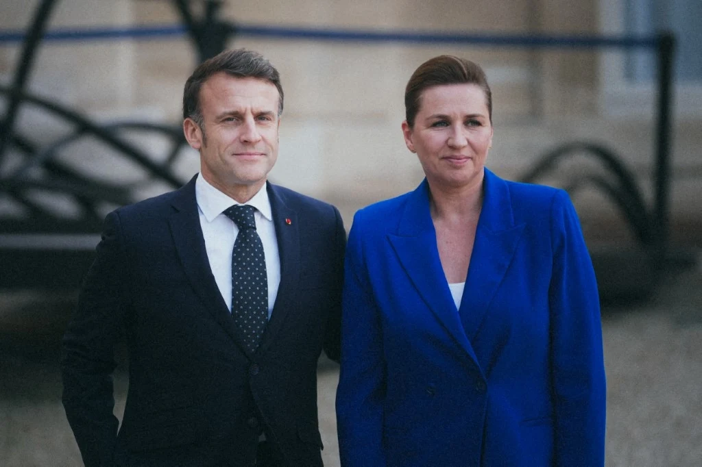 Prezydent Francji Emmanuel Macron i premier Danii Mette Frederiksen Prezydent Francji Emmanuel Macron i premier Danii Mette Frederiksen