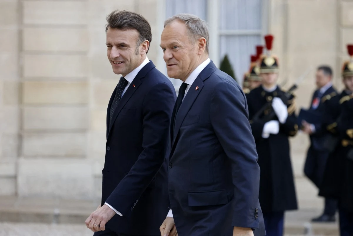 Prezydent Francji Emmanuel Macron i premier Polski Donald Tusk