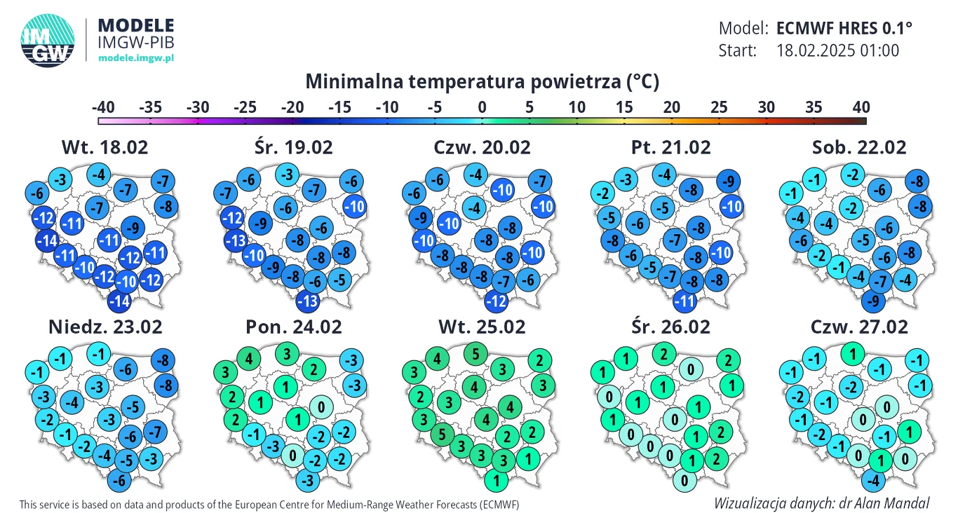 Do końca tygodnia noce będą mroźne. Do piątku miejscami będzie kilkanaście stopni poniżej zera, a w weekend mrozy osłabną