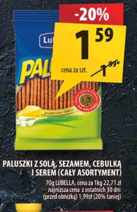 Lubella Paluszki z cebulką i serem 70 g