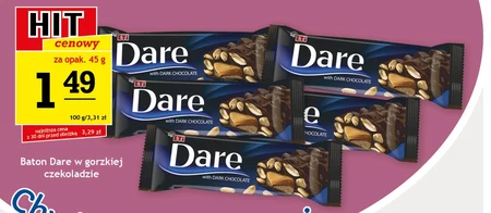 Dare Baton nugatowy z orzeszkami ziemnymi i karmelem pokryty czekoladą deserową 45 g