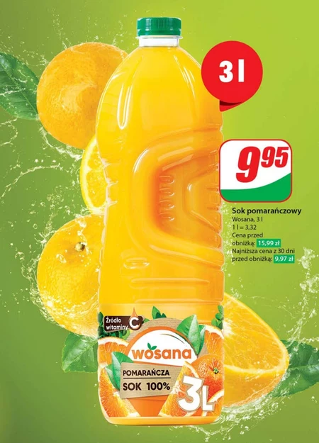 Wosana Sok 100 % jabłko 3 l