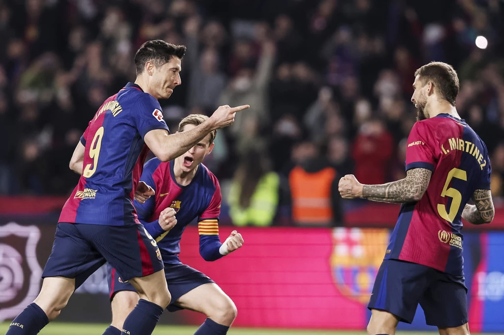 Robert Lewandowski, Frenkie de Jong i Inigo Martinez (FC Barcelona)