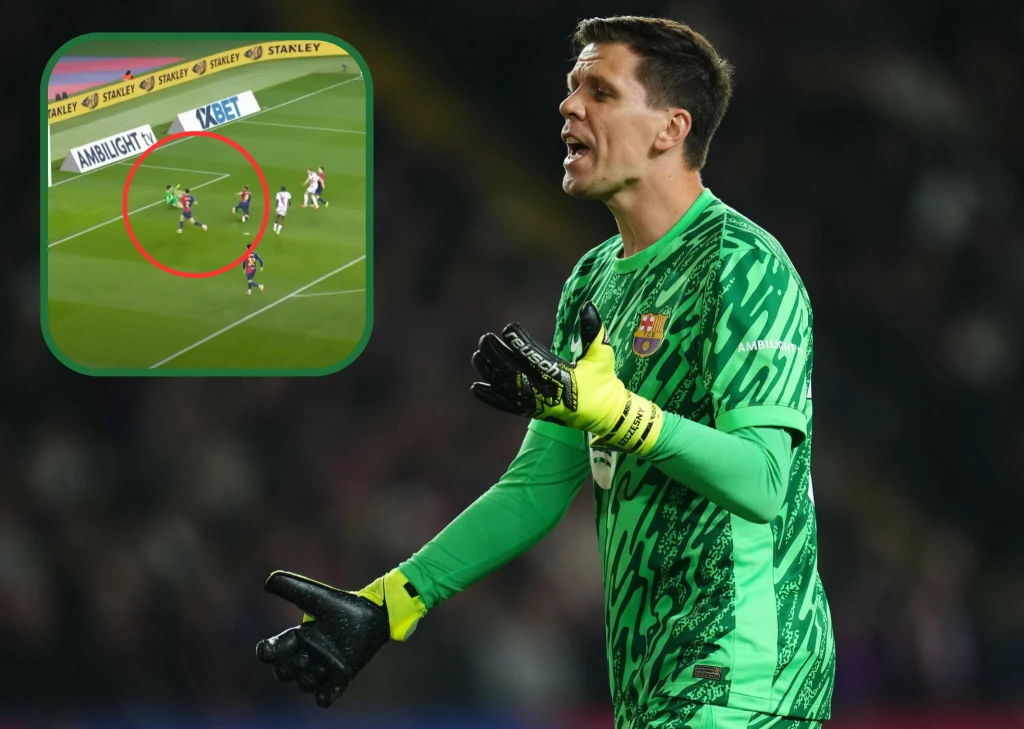 Wojciech Szczęsny podczas meczu Rayo Vallecano - FC Barcelona