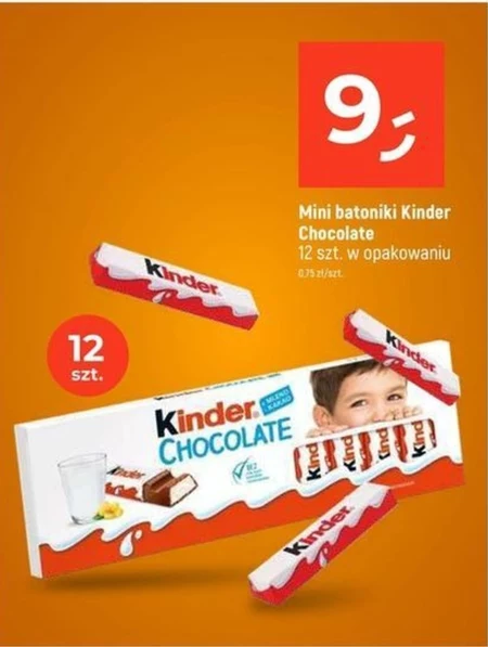 Kinder Chocolate Batonik z mlecznej czekolady z nadzieniem mlecznym 150 g (12 sztuk)