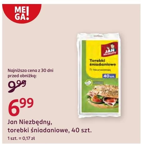 Jan Niezbędny Torebki śniadaniowe 40 sztuk