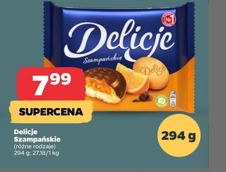 Delicje Szampańskie Biszkopty z galaretką pomarańczową oblewane czekoladą 294 g
