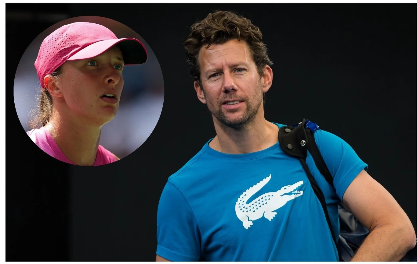 Iga Świątek i trener Wim Fissette