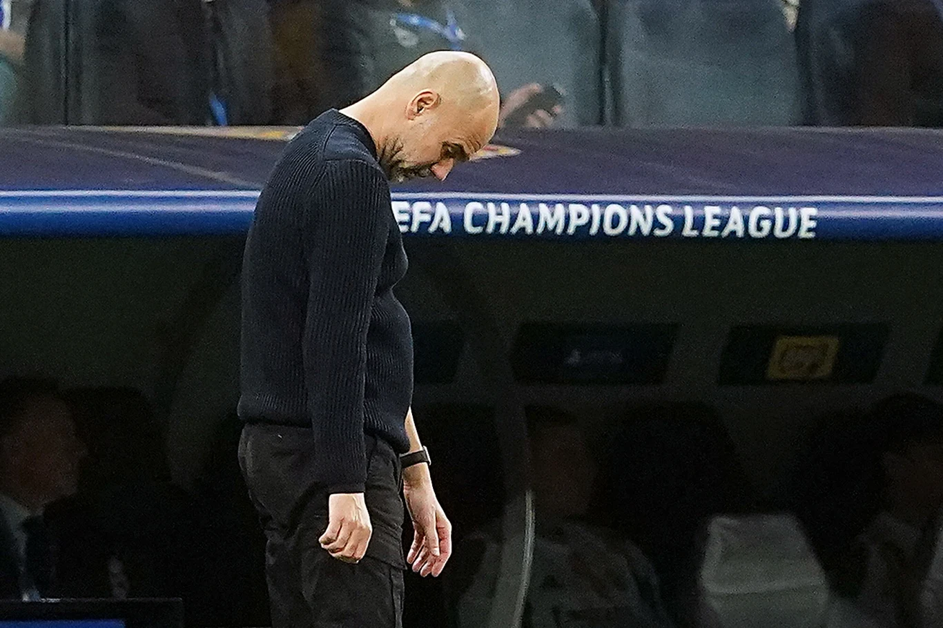 Pep Guardiola na stadionie Realu Madryt, 19.02.2025 r.