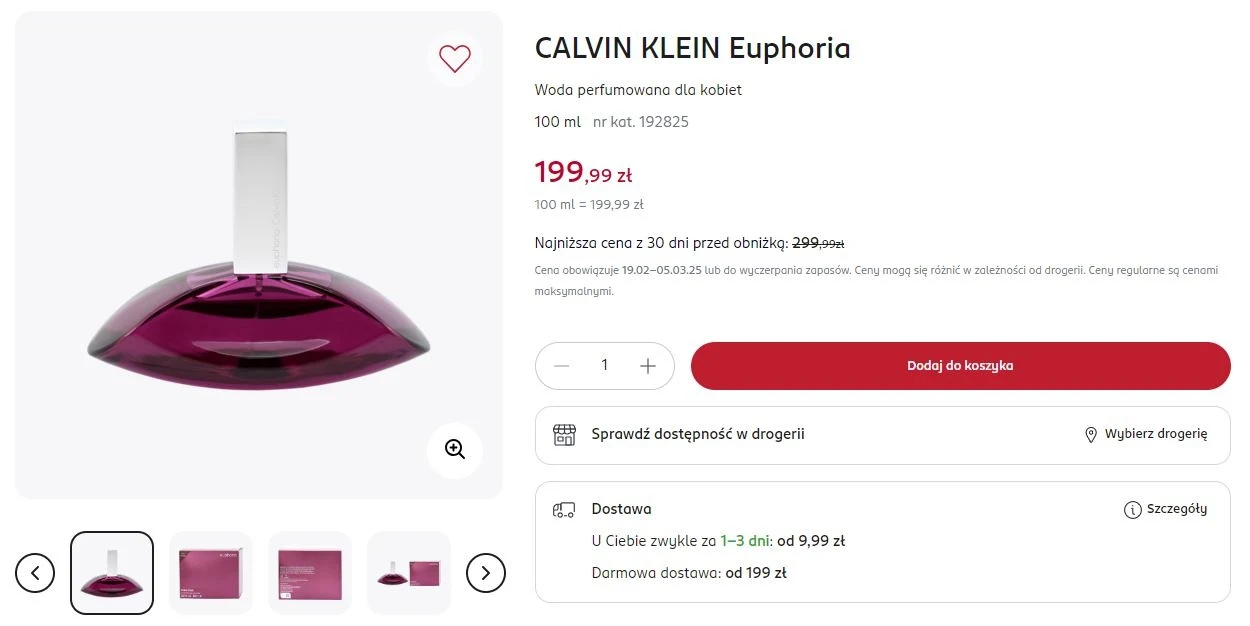 Rossmann oferuje promocję na perfumy Calvin Klein Euphoria!