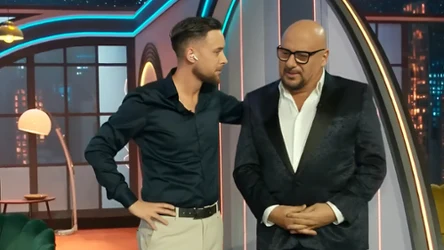 Olek Sikora i Piotr Gąsowski w studio "Randki w ciemno"