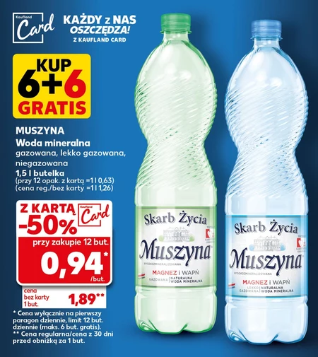 Muszyna Skarb Życia Naturalna woda mineralna wysokozmineralizowana niegazowana 1,5 l