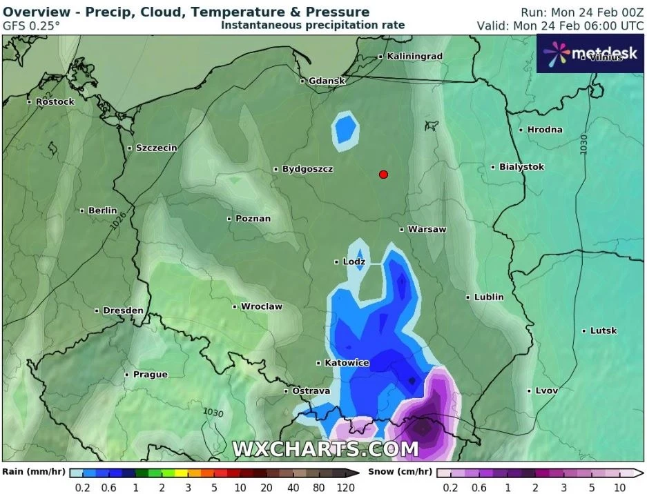 W wielu miejscach będzie słabo padać. Na marznące opady trzeba uważać miejscami na południu