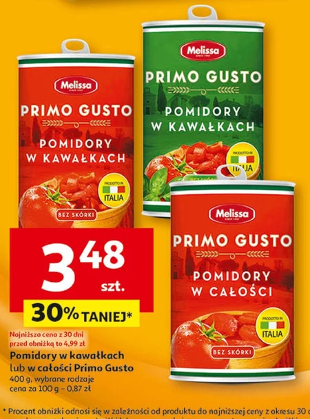 Melissa Primo Gusto Pomidory w całości bez skórki 400 g