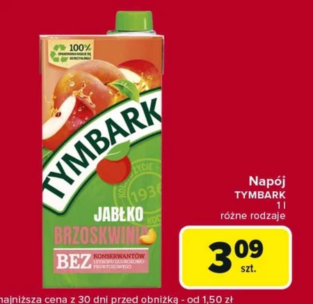 Tymbark Napój owocowy jabłko brzoskwinia 1 l