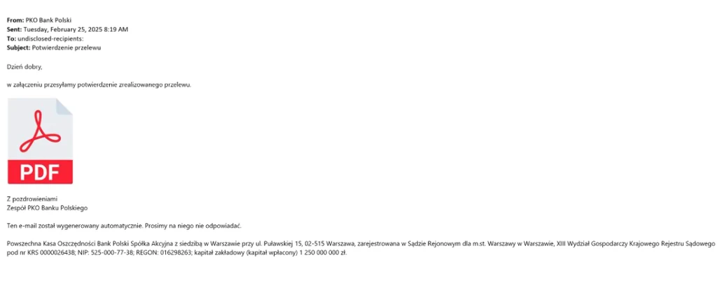 PKO BP ostrzega przed oszustami, niebezpieczne wiadomości trafiają do skrzynek Polaków