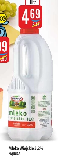 Piątnica Mleko wiejskie świeże 3,2% 1 l