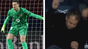 Szczęsny nie dał rady, a potem taka reakcja Flicka. Wszystko nagrała kamera