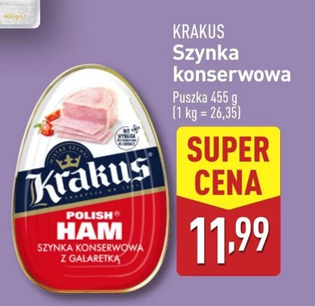 Krakus Szynka konserwowa z galaretką 455 g
