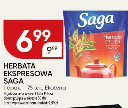 Saga Herbata czarna 105 g (75 torebek)