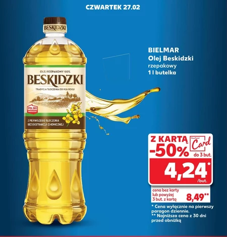 Beskidzki Olej rzepakowy 100 % 1 l