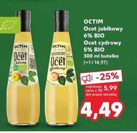 Octim Ekologiczny ocet jabłkowy 6% 300 ml