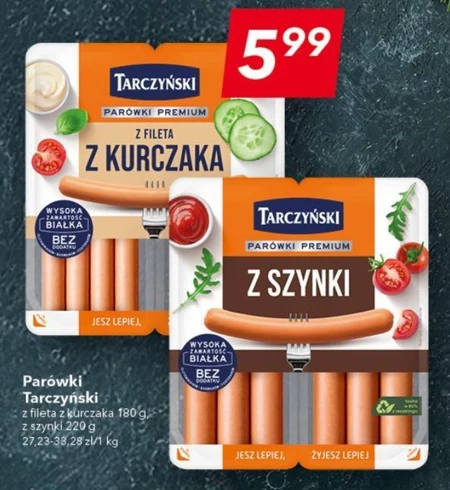 Tarczyński Parówki premium z fileta z kurczaka 180 g (2 x 90 g)