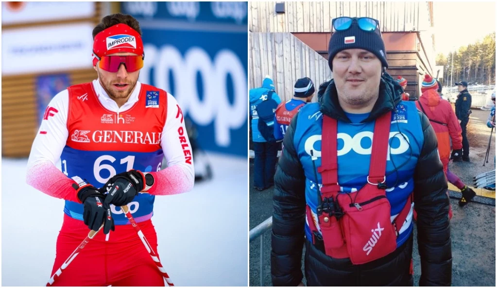 Dominik Bury (po lewej) i trener Mariusz Hluchnik