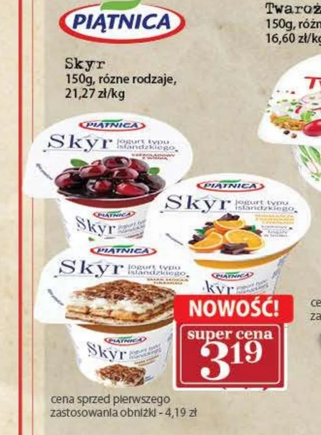 Piątnica Skyr Jogurt typu islandzkiego z mango i marakują 150 g