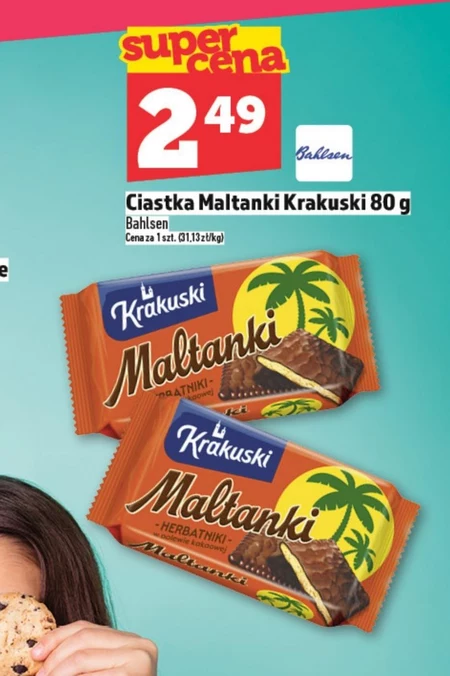 Krakuski Maltanki Herbatniki w polewie kakaowej 80 g