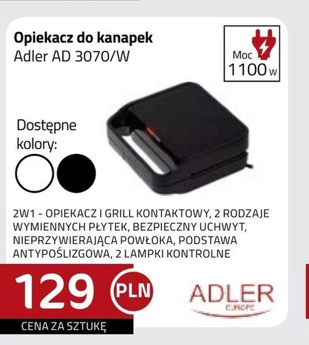 Opiekacz do kanapek Adler