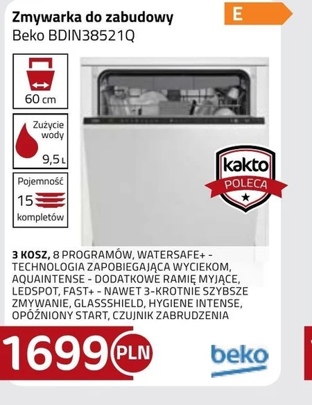 Zmywarka do zabudowy Beko