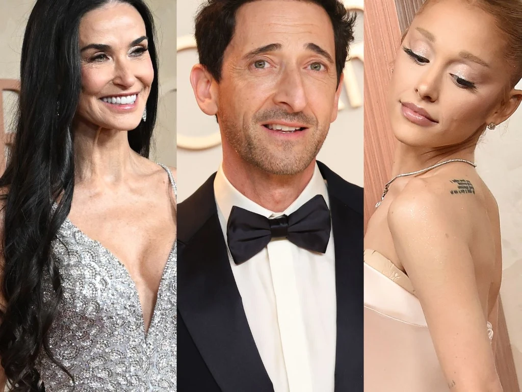 Od lewej: Demi Moore, Adrien Brody, Ariana Grande 