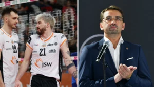 Norbert Huber i Tomasz Fornal z Jastrzębskiego Węgla, obok Sebastian Świderski