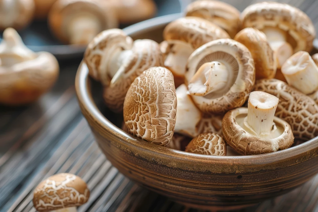 Grzyby shiitake są nie tylko smaczne, ale i zdrowe. Wzmacniają serce, poprawiają nastrój i chronią przed osteoporozą Grzyby shiitake są nie tylko smaczne, ale i zdrowe. Wzmacniają serce, poprawiają nastrój i chronią przed osteoporozą