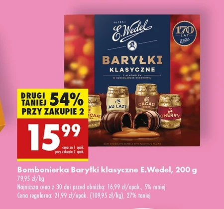 E. Wedel Baryłki klasyczne z alkoholem w czekoladzie deserowej 200 g