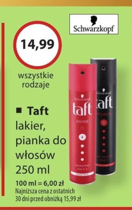 Taft Shine Lakier do włosów 250 ml