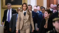 Melania Trump w modnym, świetnie skrojonym garniturze