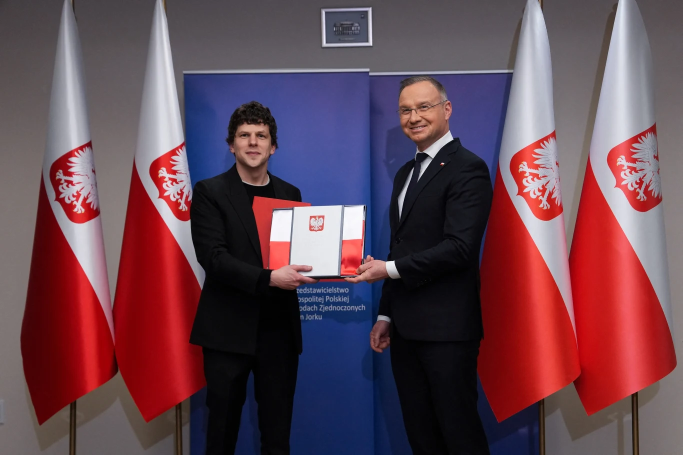 Jesse Eisenberg i prezydent Andrzej Duda Jesse Eisenberg i prezydent Andrzej Duda